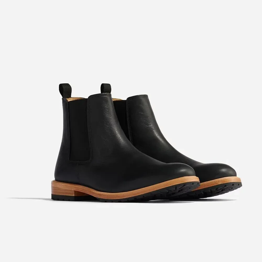 Nisolo Men's BLACK Marco Everyday Chelsea Leather Boots $268 NIB SZ 13